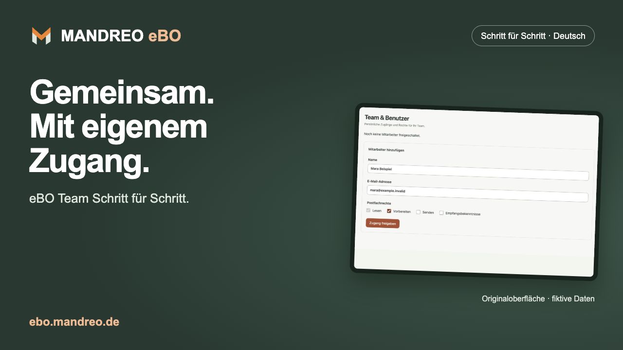 eBO im Team nutzen: mein-eBO Schritt für Schritt
